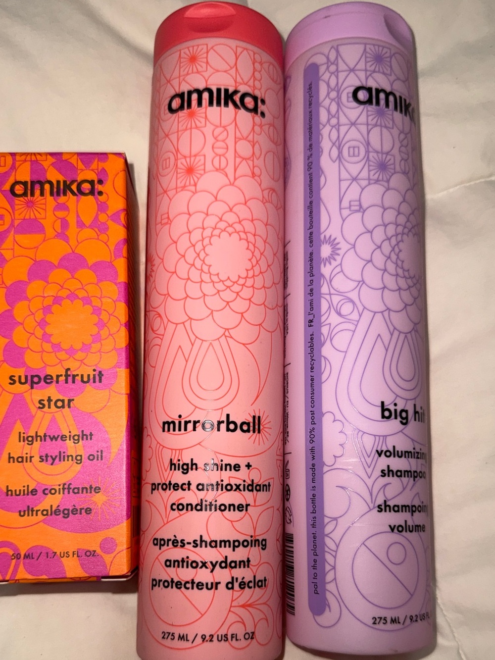 amika Mirrorball Conditioner & Big Hi Shampoo Duo - Pink & Lavender